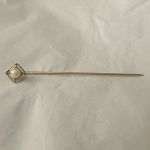 Antique Victorian 10K Yellow Gold & Pearl Stick Pin